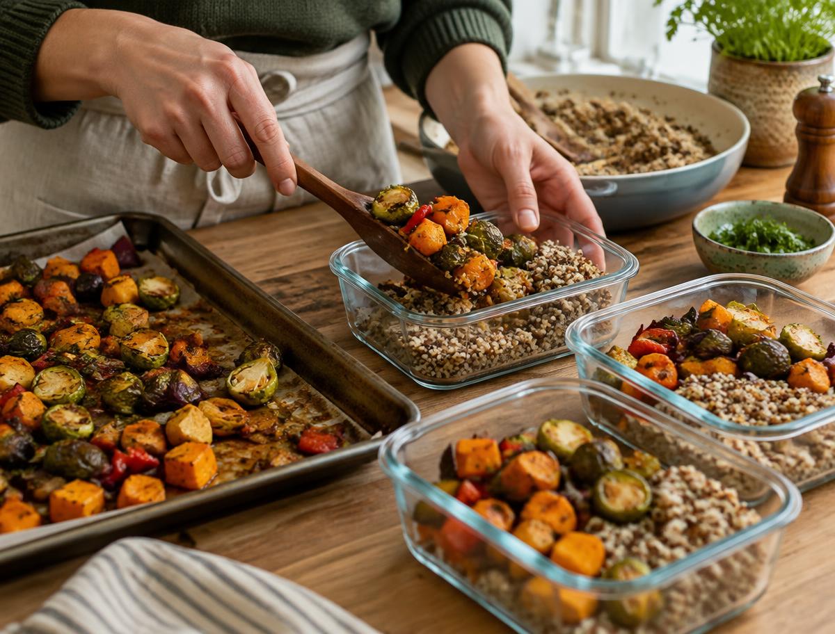 Homemade meals ready to be portioned